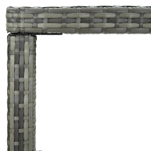 Vrtni barski stol sivi 130 x 60 x 110 cm od poliratana i stakla - Siva 130 x 60 x 110 cm 1 Siva