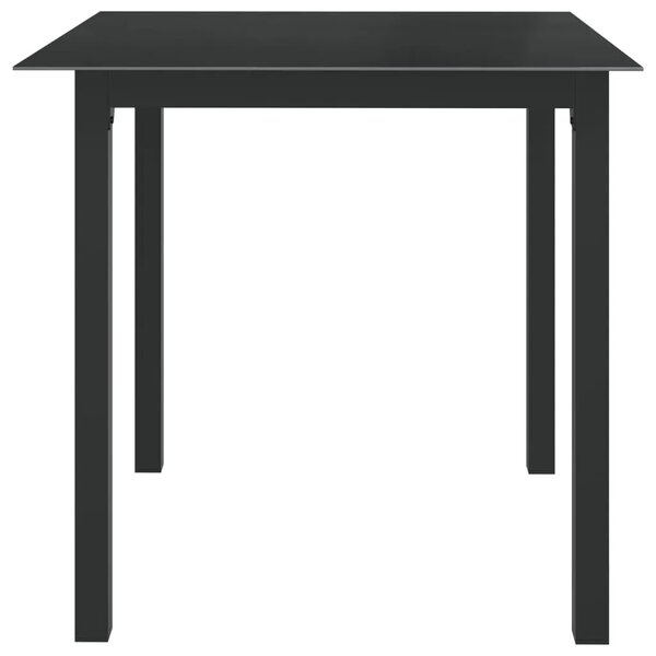 Vrtni stol crni 80 x 80 x 74 cm od aluminija i stakla - Crna 80 x 80 x 74 cm 1 Crna