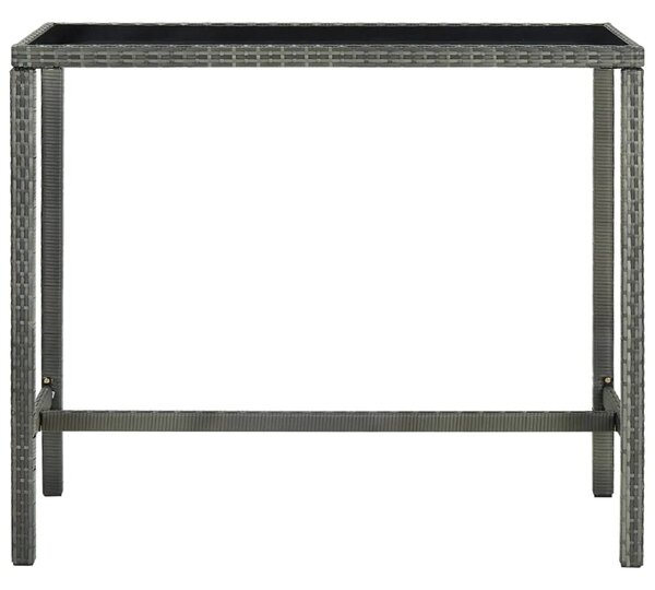 Vrtni barski stol sivi 130 x 60 x 110 cm od poliratana i stakla - Siva 130 x 60 x 110 cm 1 Siva