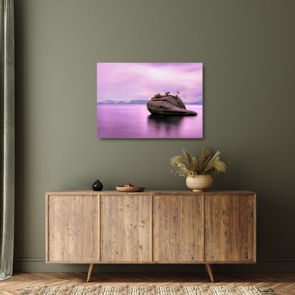 Staklena slika kamena u moru (70x50 cm)