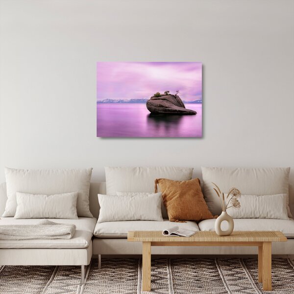 Staklena slika kamena u moru (70x50 cm)