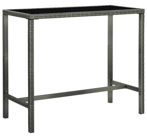 Vrtni barski stol sivi 130 x 60 x 110 cm od poliratana i stakla - Siva 130 x 60 x 110 cm 1 Siva