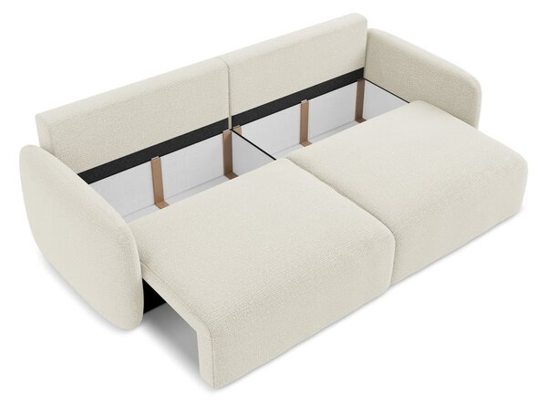 Krem sklopiva/s prostorom za odlaganje sofa 238 cm Kalena – Makamii