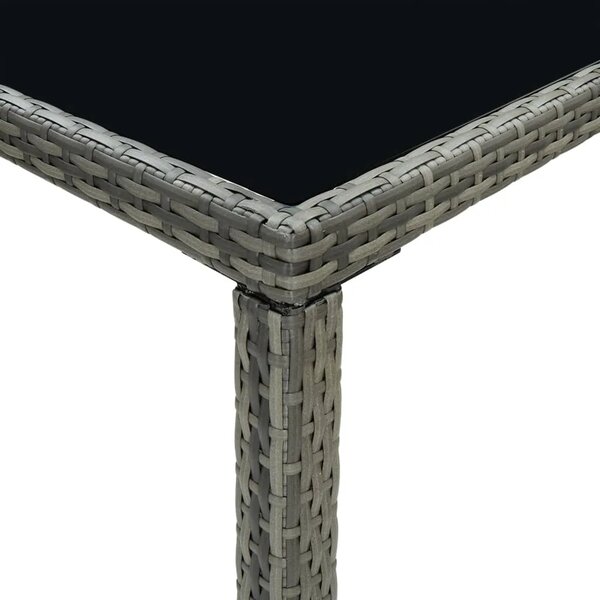 Vrtni barski stol sivi 130 x 60 x 110 cm od poliratana i stakla - Siva 130 x 60 x 110 cm 1 Siva