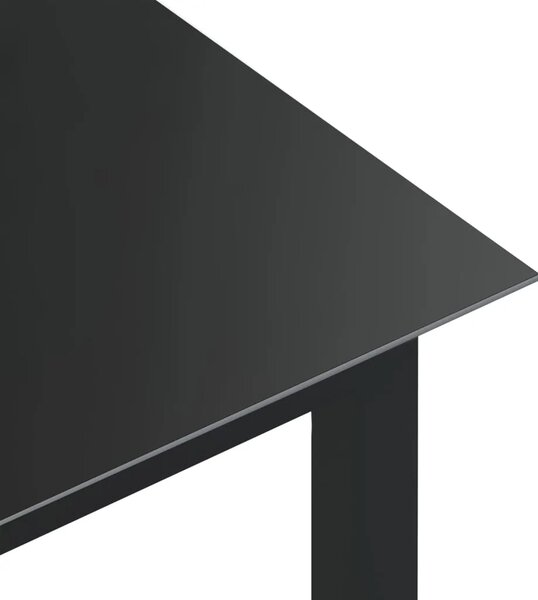 Vrtni stol crni 80 x 80 x 74 cm od aluminija i stakla - Crna 80 x 80 x 74 cm 1 Crna
