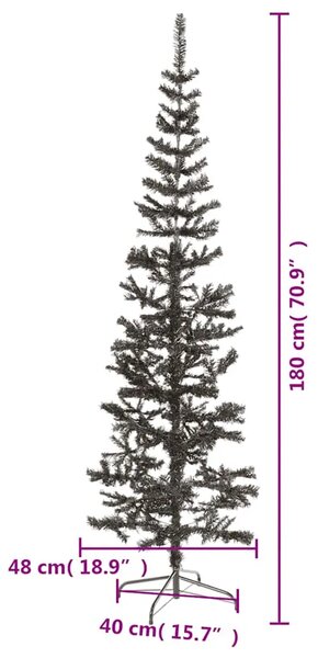 Usko božićno drvce crno 180 cm - Crna 180 x 48 cm 1 1