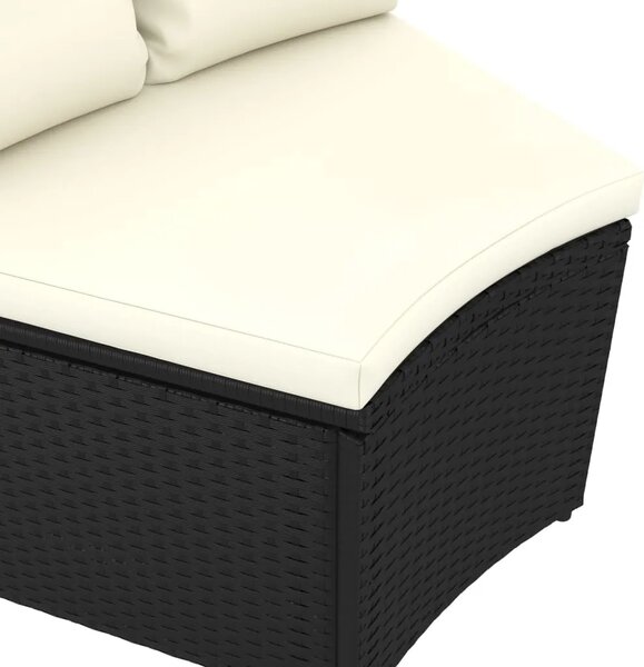 Vrtna garnitura - 7-dijelni set vrtnih sofa od poliratana s jastucima crni - Crna i smeđa 6 Crna i smeđa 6