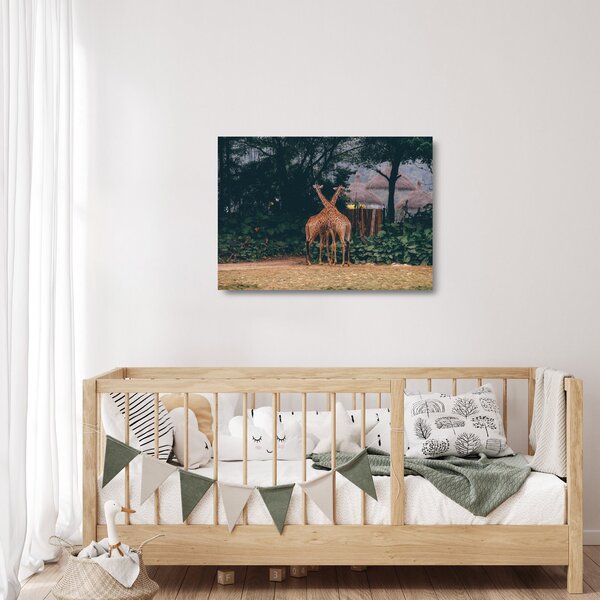Staklena slika dviju žirafa (70x50 cm)