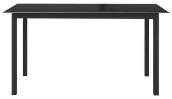 Vrtni stol crni 150 x 90 x 74 cm od aluminija i stakla - Crna 150 x 90 x 74 cm 1 Crna