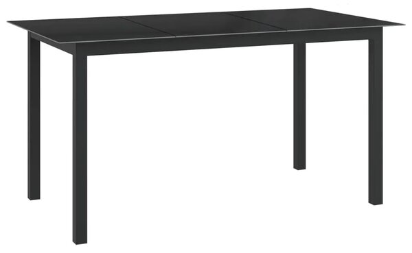 Vrtni stol crni 150 x 90 x 74 cm od aluminija i stakla - Crna 150 x 90 x 74 cm 1 Crna