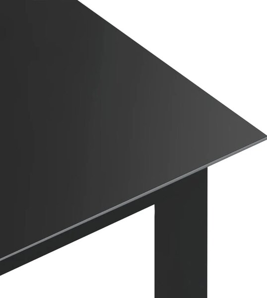 Vrtni stol crni 150 x 90 x 74 cm od aluminija i stakla - Crna 150 x 90 x 74 cm 1 Crna