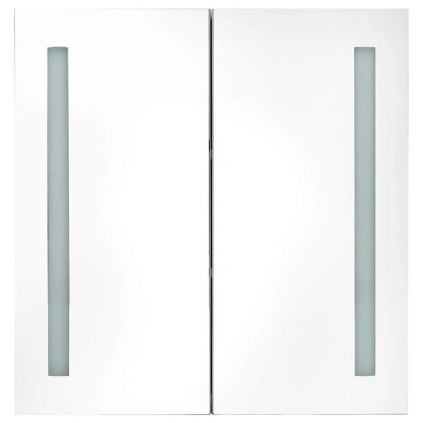 LED kupaonski ormarić s ogledalom sjajni bijeli 62 x 14 x 60 cm - Sjajna bijela 62 x 14 x 60 cm 1 Sjajna bijela