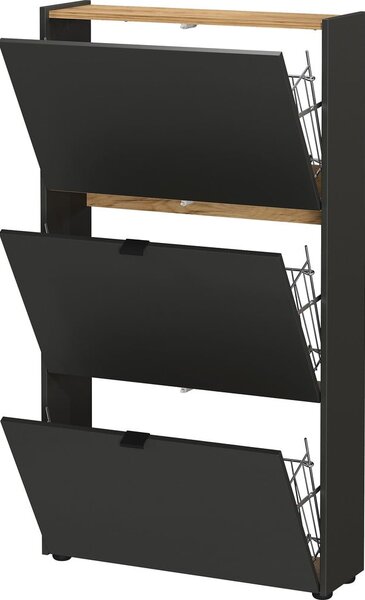 Antracitno sivi preklopni ormarić za cipele 71x127x22 cm Ameca – Germania