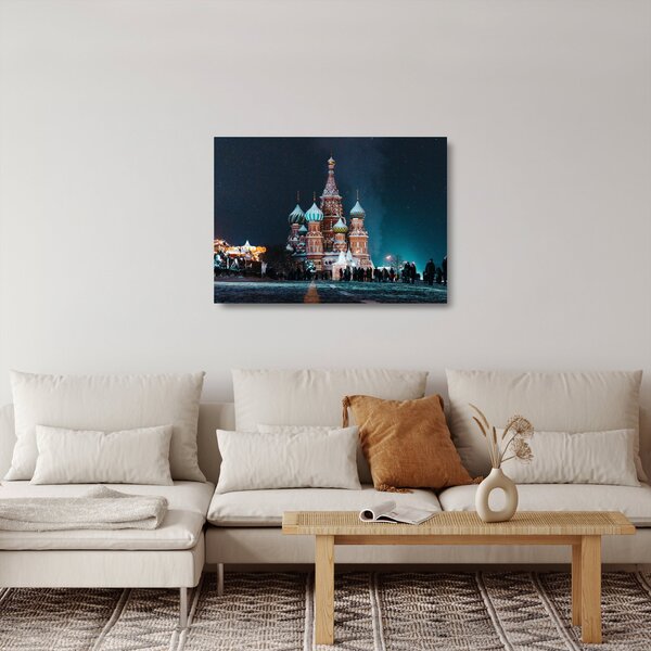 Staklena slika građevine u Rusiji (70x50 cm)