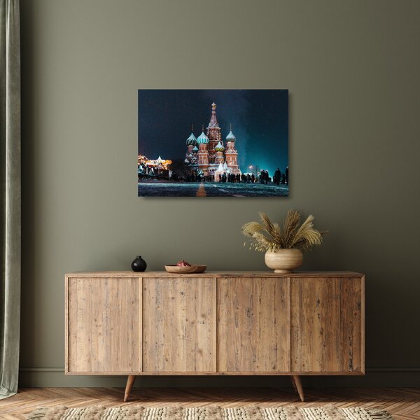 Staklena slika građevine u Rusiji (70x50 cm)