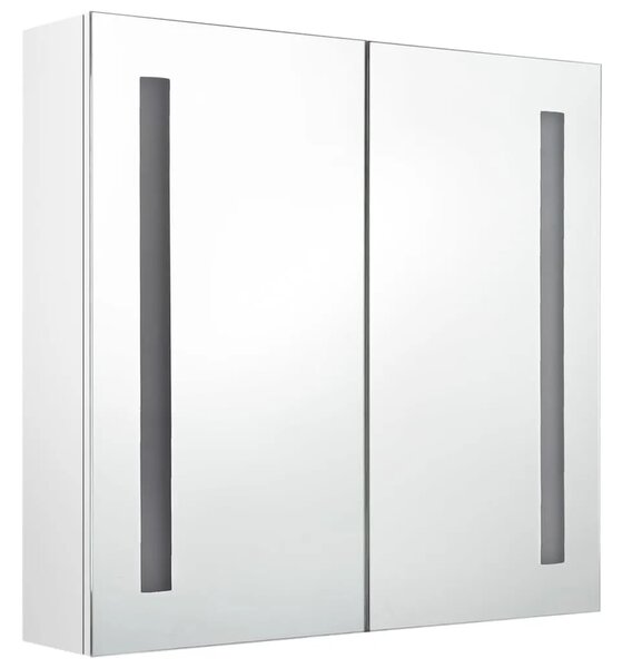 LED kupaonski ormarić s ogledalom sjajni bijeli 62 x 14 x 60 cm - Sjajna bijela 62 x 14 x 60 cm 1 Sjajna bijela