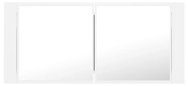 LED kupaonski ormarić s ogledalom bijeli 100x12x45 cm akrilni - Bijela 1 Bijela