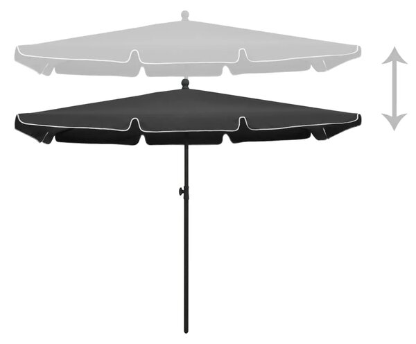 Vrtni suncobran sa šipkom 210 x 140 cm antracit - Antracit 1 Antracit