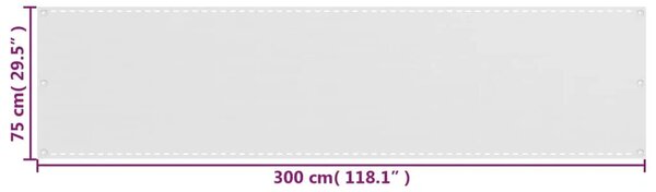 Balkonski zastor bijeli 75 x 300 cm HDPE - Bijela 75 x 300 cm 1 Bijela
