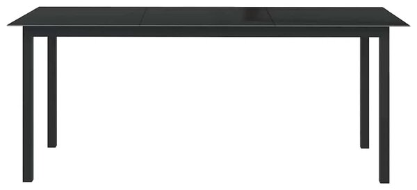 Vrtni stol crni 190 x 90 x 74 cm od aluminija i stakla - Crna 190 x 90 x 74 cm 1 Crna