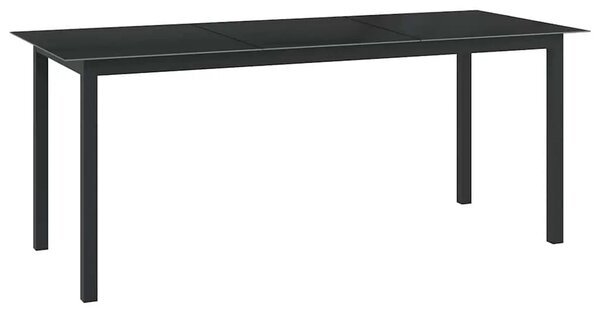 Vrtni stol crni 190 x 90 x 74 cm od aluminija i stakla - Crna 190 x 90 x 74 cm 1 Crna