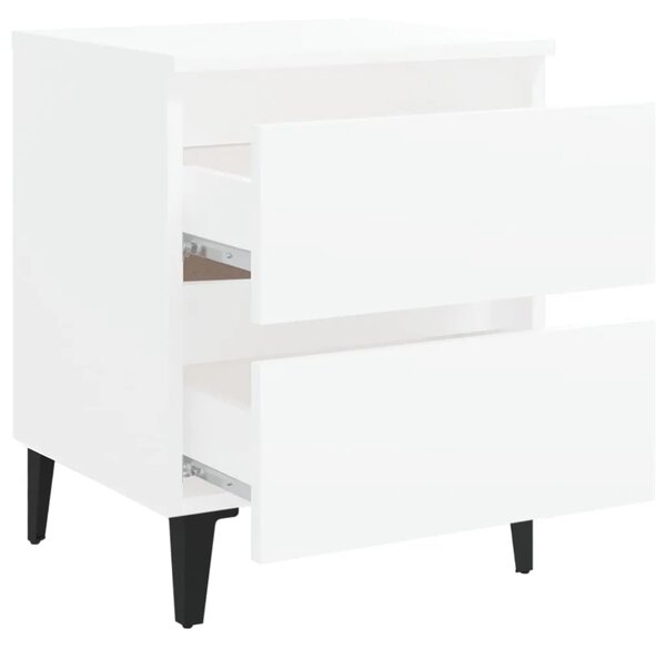 Noćni ormarići 2 kom bijeli 40 x 35 x 50 cm konstruirano drvo - Bijela 2 Bijela 2
