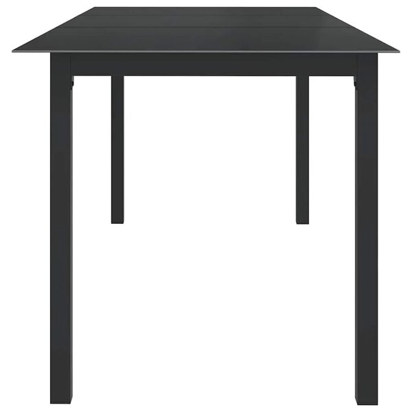Vrtni stol crni 190 x 90 x 74 cm od aluminija i stakla - Crna 190 x 90 x 74 cm 1 Crna