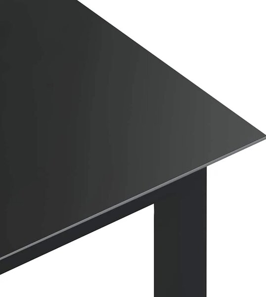 Vrtni stol crni 190 x 90 x 74 cm od aluminija i stakla - Crna 190 x 90 x 74 cm 1 Crna