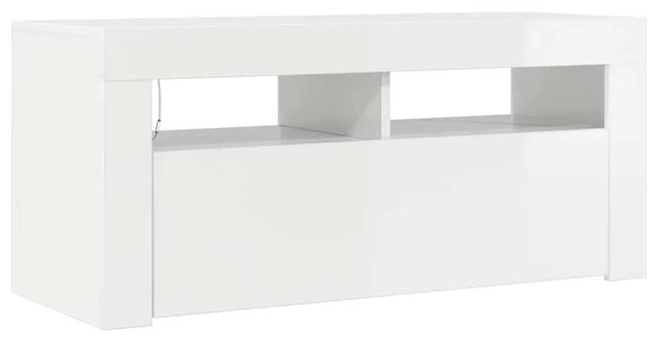 TV ormarić s LED svjetlima visoki sjaj bijeli 90 x 35 x 40 cm - Visoko sjajno bijela 1 Visoko sjajno bijela