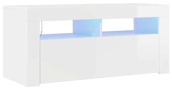TV ormarić s LED svjetlima visoki sjaj bijeli 90 x 35 x 40 cm - Visoko sjajno bijela 1 Visoko sjajno bijela