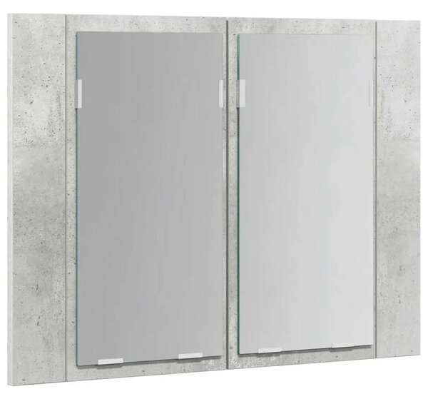 LED kupaonski ormarić s ogledalom siva boja betona akrilni - Beton siva 1 Beton siva