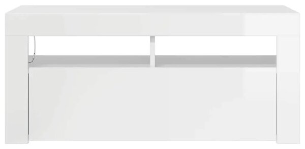 TV ormarić s LED svjetlima visoki sjaj bijeli 90 x 35 x 40 cm - Visoko sjajno bijela 1 Visoko sjajno bijela
