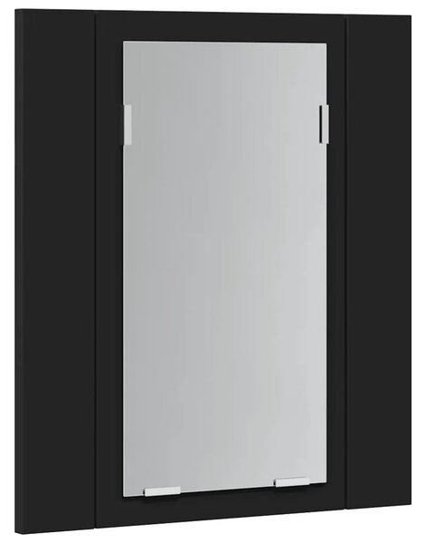 LED kupaonski ormarić s ogledalom crni 40x12x45 cm akrilni - Crna 1 Crna