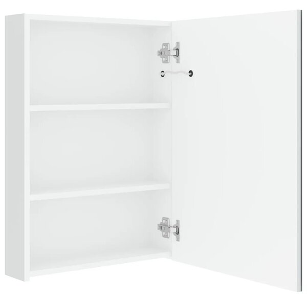 LED kupaonski ormarić s ogledalom sjajni bijeli 50 x 13 x 70 cm - Sjajna bijela 1 Sjajna bijela