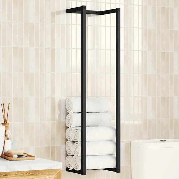 Stalak za ručnike crni 25 x 20 x 95 cm željezni - Crna 25 x 20 x 95 cm Crna 25 x 20 x 95 cm