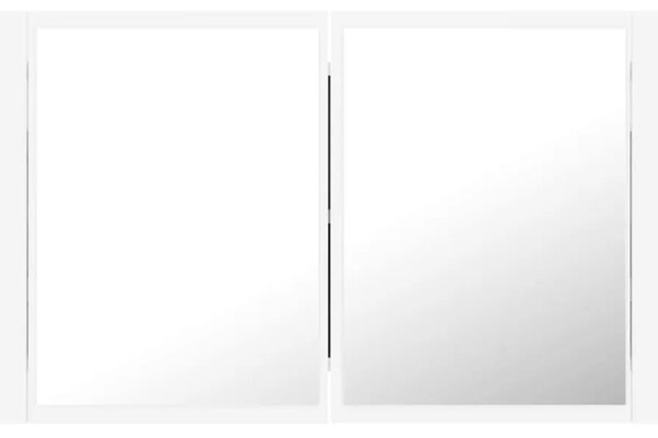 LED kupaonski ormarić s ogledalom bijeli 80x12x45 cm akrilni - Bijela 1 Bijela