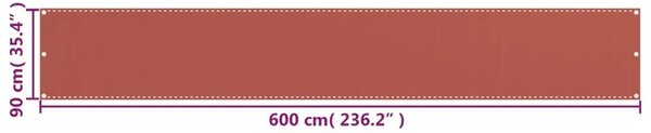Balkonski zastor terakota 90 x 600 cm HDPE - Terakota 90 x 600 cm 1 Terakota