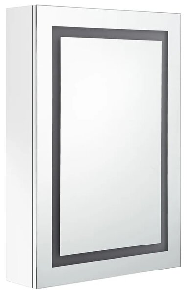 LED kupaonski ormarić s ogledalom sjajni bijeli 50 x 13 x 70 cm - Sjajna bijela 1 Sjajna bijela