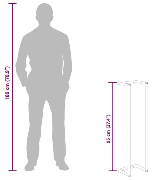 Stalak za ručnike crni 25 x 20 x 95 cm željezni - Crna 25 x 20 x 95 cm Crna 25 x 20 x 95 cm