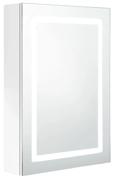 LED kupaonski ormarić s ogledalom sjajni bijeli 50 x 13 x 70 cm - Sjajna bijela 1 Sjajna bijela