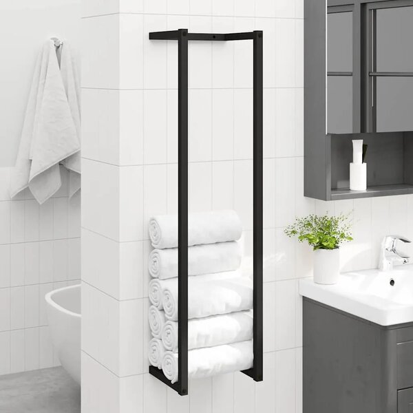 Stalak za ručnike crni 25 x 20 x 95 cm željezni - Crna 25 x 20 x 95 cm Crna 25 x 20 x 95 cm