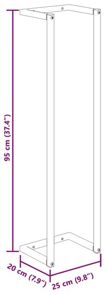 Stalak za ručnike crni 25 x 20 x 95 cm željezni - Crna 25 x 20 x 95 cm Crna 25 x 20 x 95 cm