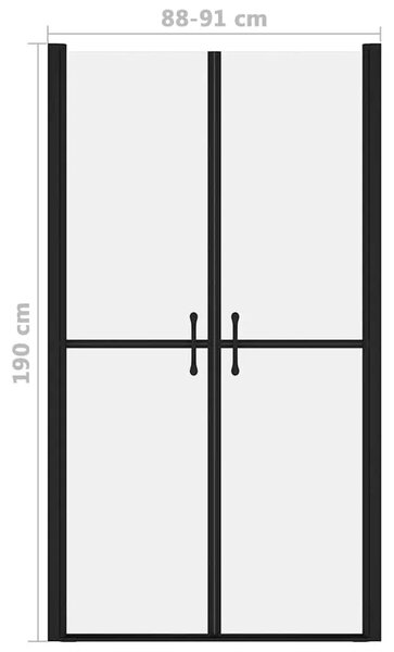 Vrata za tuš-kabinu matirana ESG (88 - 91) x 190 cm - Crna 91 x 190 cm Matirano Crna