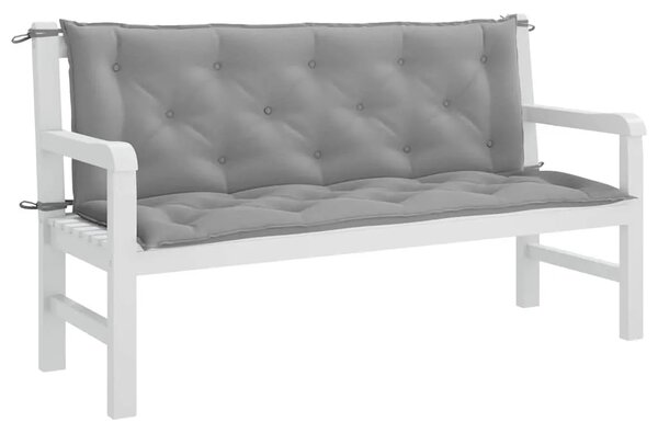 Jastuk za vrtnu klupu sivi 150 x (50+50) x 7 cm tkanina Oxford - Siva 150 cm 2 Siva