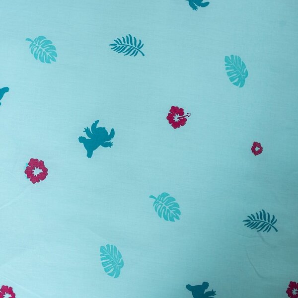 Plava pamučna dječja posteljina za krevet za jednu osobu 140x200 cm Lilo a Stitch "Hawaii" – Jerry Fabrics