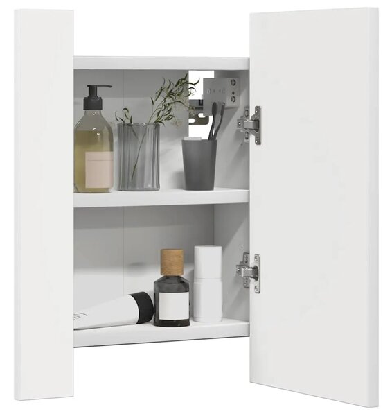 LED kupaonski ormarić s ogledalom bijeli 40x12x45 cm akrilni - Bijela 1 Bijela