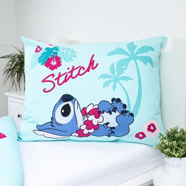 Plava pamučna dječja posteljina za krevet za jednu osobu 140x200 cm Lilo a Stitch "Hawaii" – Jerry Fabrics