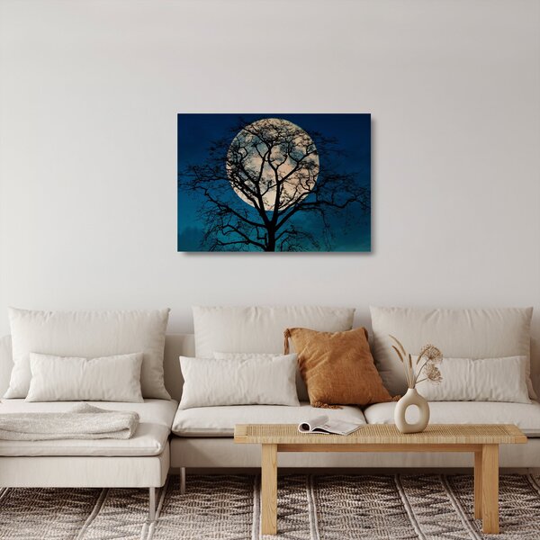 Staklena slika stabla s punim mjesecom (70x50 cm)