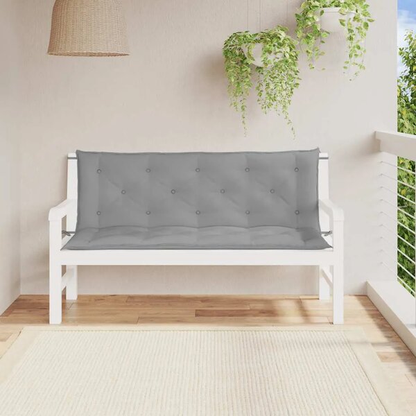 Jastuk za vrtnu klupu sivi 150 x (50+50) x 7 cm tkanina Oxford - Siva 150 cm 2 Siva