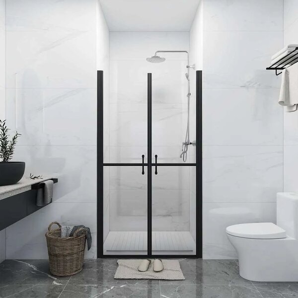 Vrata za tuš-kabinu prozirna ESG (88 - 91) x 190 cm - Crna 91 x 190 cm Jasno Crna